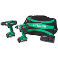 Combo Kits | Factory Reconditioned Hitachi KC18DGL 18V Lithium-Ion Impact and Drill Driver Combo Kit image number 0