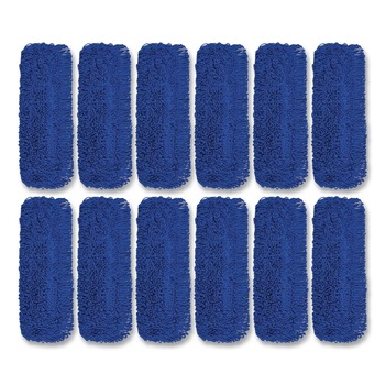 Gritt Commercial GRI1822412PK 24 in. x 5 in. Microfiber Looped Dust Mop Pad Head - Blue (12/Carton)