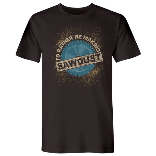 Shirts | Buzz Saw PR104045S "I'd Rather Be Making Sawdust" Premium Cotton Tee Shirt - Small, Brown image number 0