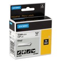 Labels | DYMO 18444 0.5 in. x 18 ft. Rhino Permanent Vinyl Industrial Label Tape - White/Black Print image number 0