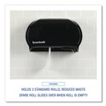 Paper Towels and Napkins | Boardwalk R3670BKBW 13 in. x 6.75 in. x 8.75 in. Standard Twin Toilet Tissue Dispenser - Black image number 8