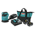 Random Orbital Sanders | Makita XOB01Z-BL1840BDC2 18V LXT Lithium-Ion 5 in. Cordless Random Orbit Sander and 2 Batteries with Rapid Optimum Charger Bundle (4 Ah) image number 0