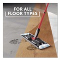 Mops | O-Cedar 175765 Up to 56 in. Black/Red Handle 9.25 in. x 4.38 in. White/Blue Microfiber Head H2Pro Flat Mop System image number 10