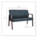  | Alera ALERL2219M Reception Lounge WL Series 44.88 in. x 26.13 in. x 33 in. Loveseat - Black image number 6