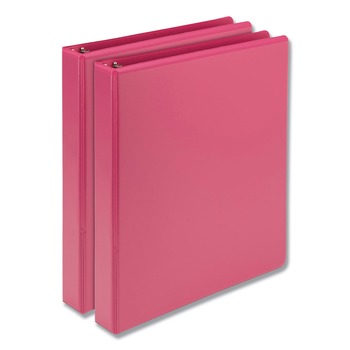 BINDERS | Samsill U86376 Earth's Choice Biobased Durable Fashion View Binder, 3 Rings, 1-in Capacity, 11 X 8.5, Berry, 2/pack