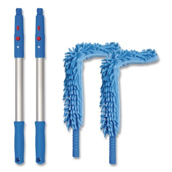 Gritt Commercial GRI17520I2PK 20 in. Pole Flexible Wand Duster with Microfiber and Chenille Sleeve (2/Kit)