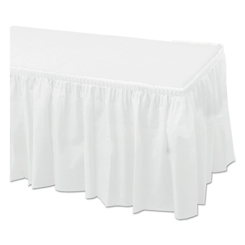 Food Service | Hoffmaster 110010 29 in. x 14 ft. Plastic Tableskirts - White (6/Carton) image number 0