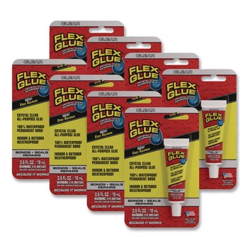 Flex Seal Products 0.6 oz Crystal Clear All-Purpose Glue - Dries Clear (8/Carton)