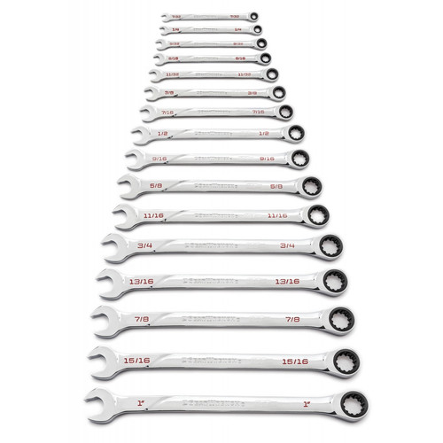  | GearWrench 86451 16-Piece 120XP Universal Spline SAE XL Combination Ratcheting Wrench Set image number 0