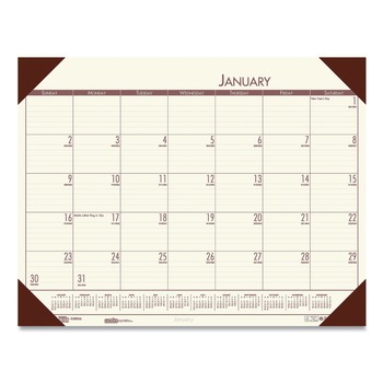 House of Doolittle EcoTones 22 in. x 17 in. 12-Month (Jan-Dec) 2026 Recycled Monthly Desk Pad Calendar - Cream/Brown