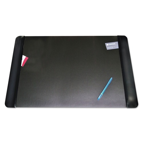Office Jansan | Artistic 4138-6-1 36 in. x 20 in. Leather-Like Side Panels Executive Desk Pad with Antimicrobial Protection - Black image number 0