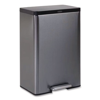 Rubbermaid 2112520 Elite Step-On Trash Can 12 gal Metal Charcoal Stainless Steel/Black