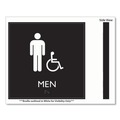 Floor Signs | Headline Sign 66915 8 in. x 8 in. Men Accessible Plastic ADA Sign - Clear/White image number 2