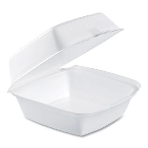 Just Launched | Dart 60HT1 5-7/8 in. x 6 in. x 3 in. Hinged Lid Foam Containers - White (500/Carton) image number 0