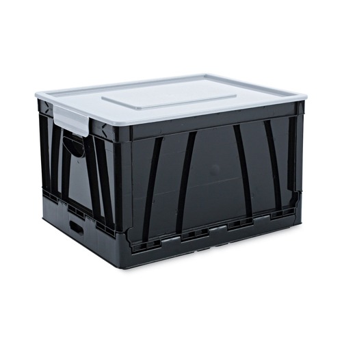 Boxes & Bins | Universal UNV40010 17.25 in. x 14.25 in. x 10.5 in. Letter/Legal Files, Collapsible Crate - Black/Gray (2/Pack) image number 0