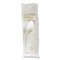 Food Service | Boardwalk BWK4COMBOKITPP 4-Piece Mediumweight Polypropylene Plastic Fork/Knife/Napkin/Spoon Cutlery Kit - White (250/Carton) image number 2