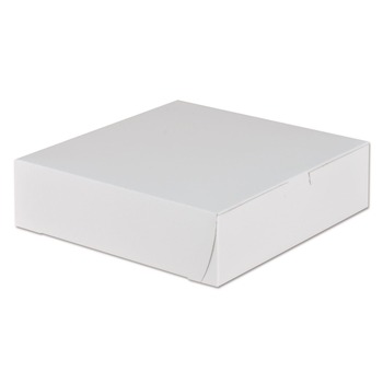SCT 9 in. x 9 in. x 2.5 in. Non-Window Paper Bakery Boxes - White (250/Carton)