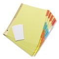 Office Jansan | Universal UNV21874 11 in. x 8.5 in. 5-Tab Deluxe Extended Insertable Tab Indexes - Buff, Assorted Tabs (6/Pack) image number 0