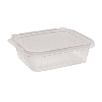 Pactiv Corp. 7.25 in. x 6.37 in. x 2 in. 24 oz. EarthChoice Tamper Evident Recycled Hinged Lid Deli Container - Clear (231/Carton)