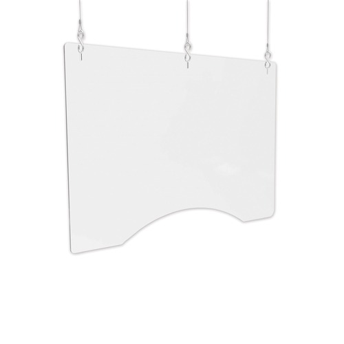 Desk Accessories & Office Organizers | Deflecto PBCHA3624 35.75 in. x 24 in. Acrylic Hanging Barrier - Clear (2/Carton) image number 0