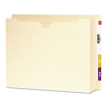 Smead Letter Size Straight Tab Heavyweight End Tab File Jacket with 2 in. Expansion - Manila (25/Box)