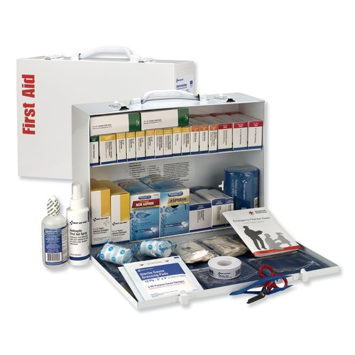 First Aid | First Aid Only 90573 ANSI 2015 Class Bplus Type I and II Industrial Metal Case First Aid Kit for 75 People (466-Pieces/Kit) image number 0