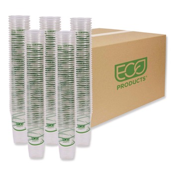 Eco-Products GreenStripe 20 oz. Renewable and Compostable Cold Cups - Clear (1000/Carton)