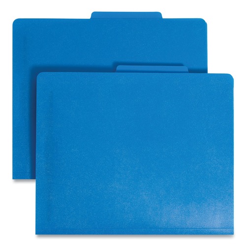 File Folders | Smead 14045 2 in. Expansion Six-Section Poly Classification Folders - Blue Exterior/Letter Size (10/Box) image number 0