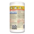 Disinfectants | Clorox 15948 7 in. x 8 in. 1-Ply Disinfecting Wipes - Lemon Fresh, White (75/Canister, 6/Carton) image number 3