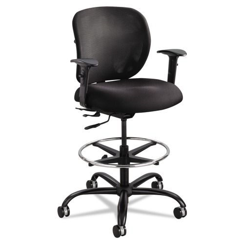  | Safco 3394BL Vue Heavy-Duty Extended Height Stool, Fabric Seat, Nylon Mesh Back, Black image number 0