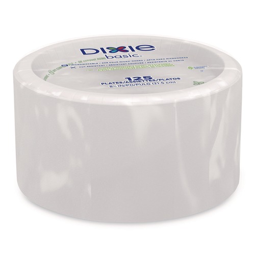 Bowls and Plates | Dixie DBP09W 8.5 in. Paper Dinnerware Plates - White (125/Pack) image number 0