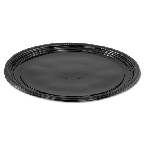  | WNA WNA A512PBL 12 in. Diameter Caterline Casuals Thermoformed Plastic Platters - Black (25/Carton) image number 0