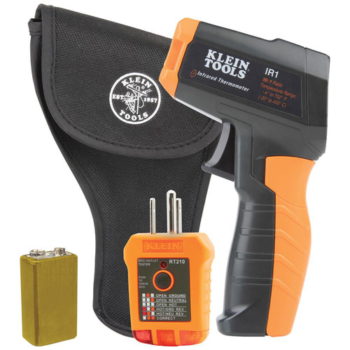Measuring Tools | Klein Tools IR1KIT Infrared Thermometer with GFCI Receptacle Tester image number 0