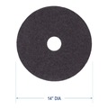 Cleaning & Janitorial Accessories | Boardwalk BWK4014BLA 14 in. Stripping Floor Pads - Black (5/Carton) image number 3
