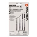 Office Jansan | Great Neck GP6C 6-Piece Phillips/Slotted Polished Steel Handles Assorted Lengths Precision Screwdriver Set image number 2