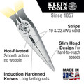 Pliers | Klein Tools D203-6H2 6 in. Long Nose Side-Cutter Stripping Pliers image number 1