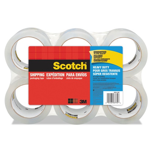 Office Jansan | Scotch 3850-6 1.88 in. x 54.6 Yards 3850 Heavy-Duty 3 in. Core Packaging Tape - Clear (6/Pack) image number 0