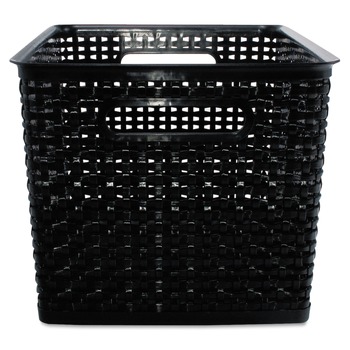 Advantus 13.88 in. x 10.5 in. x 8.75 in. Weave Bins - Black (2/Pack)