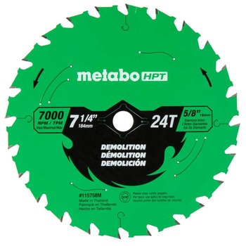 Metabo HPT 115758M 7-1/4 in. 24-Tooth Industrial PTFE Circular Saw Demo Blade