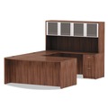  | Alera VA227236WA Valencia Series Bow Front Desk Shell - Modern Walnut image number 4