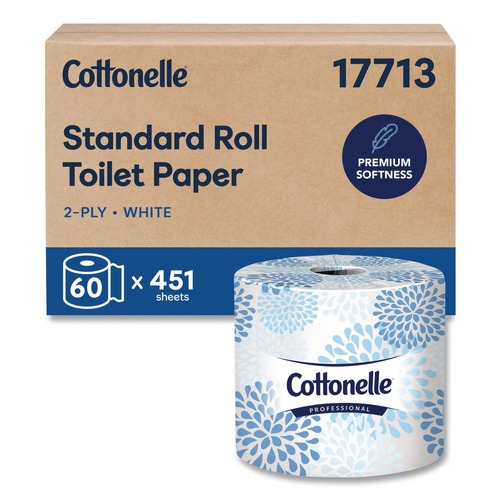 Toilet Paper | Cottonelle 17713 2-Ply Septic Safe Bathroom Tissue for Business - White (60/Carton) image number 0