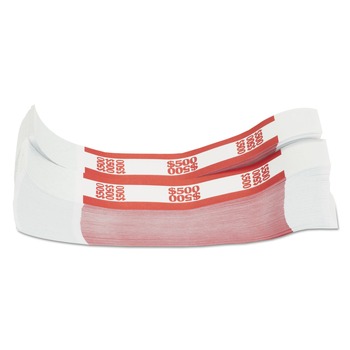 Pap-R Products 500 Dollar in 5 Dollar Bills Currency Straps - Red (1000/Pack)