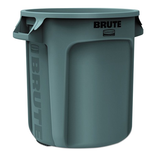 Trash & Waste Bins | Rubbermaid Commercial FG261000GRAY 10-Gallon Round Brute Container (Gray) image number 0