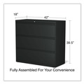  | Alera 25505 42 in. x 18.63 in. x 40.25 in. 3 Legal/Letter/A4/A5 Size Lateral File Drawers - Black image number 8