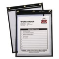 Office Jansan | C-Line 50912 Super Heavyweight Plus Top Load 9 in. x 12 in. Insert Stitched Shop Ticket Holders - Clear Front, Black Border (15/Box) image number 3