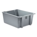 Cleaning Carts | Rubbermaid Commercial FG173100GRAY Palletote 2 cu ft. Capacity 23.50 in. x 19.50 in. x 10 in. Stack and Nest Box - Gray image number 1