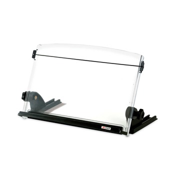 3M 150 Sheet Capacity In-Line Adjustable Desktop Copyholder - Plastic (Black/Clear)