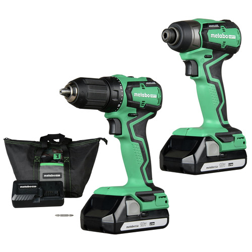 Metabo HPT KC18DDXM 18V Brushless Lithium-Ion Cordless Compact Drill Driver / Impact Driver Combo Kit (1.5 Ah) image number 0