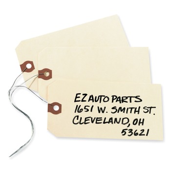 Avery 5.25 in. x 2.63 in. 11.5 pt Stock Double Wired Shipping Tags - Manila (1000/Box)