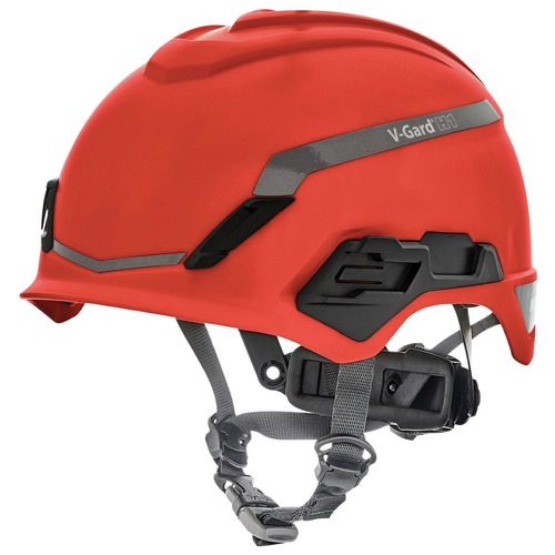  | MSA 10194792 V-Gard H1 Fas-Trac III Pivot Novent ANSI EN397 Safety Helmet - Red image number 0